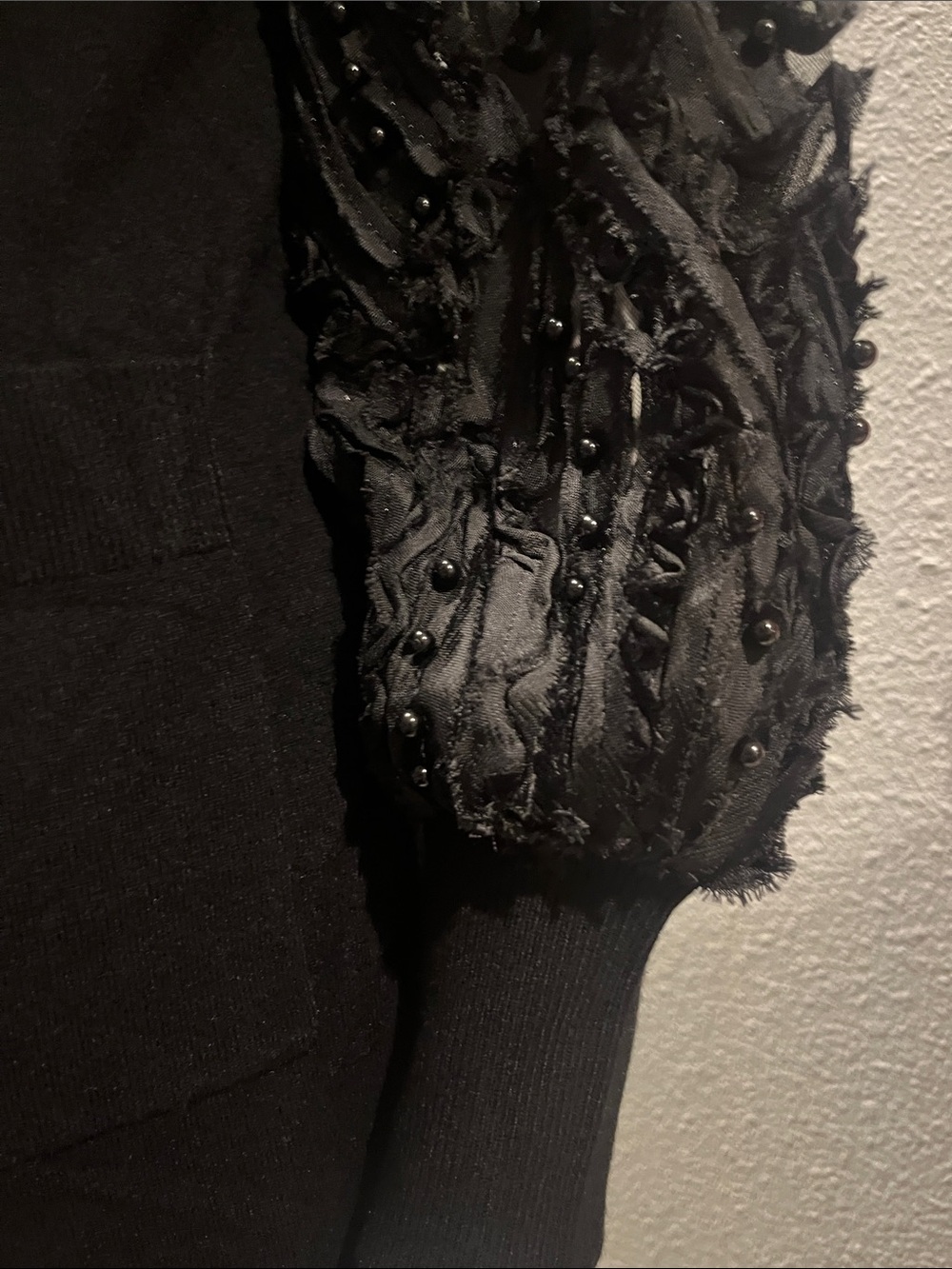Black Embroidered Sleeve Longline Jacket made by C wonder size small
